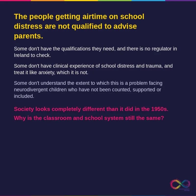 The people getting airtime on school distress are not qualified to advise parents